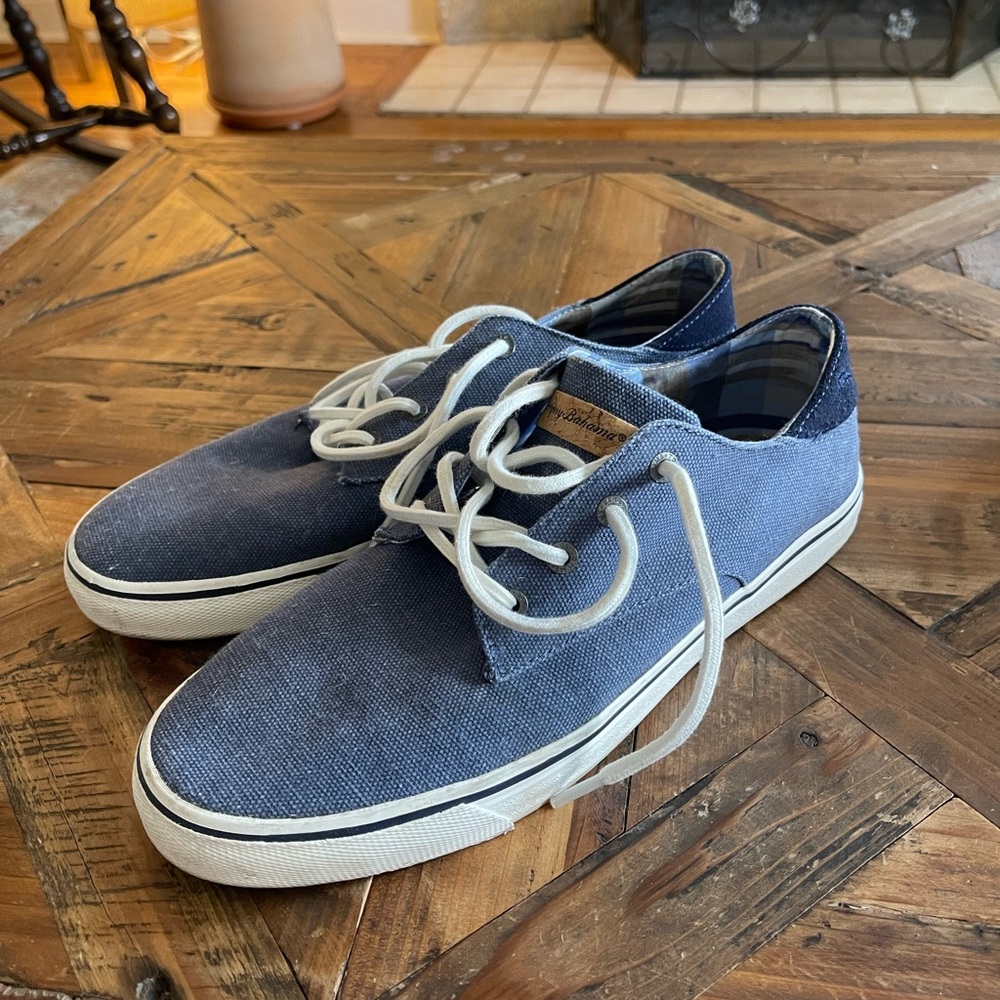 Tommy Bahama Blue Canvas Boat Shoes